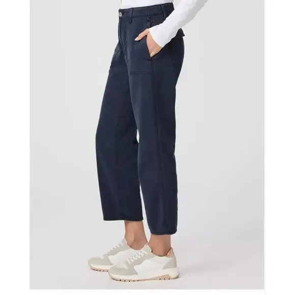 NWT PAIGE Kirby StraightLeg Jeans Vintage Dark Blue Utility Flap Pockets Size 27 - Picture 8 of 10